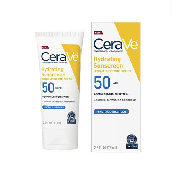 Cerave Hydrating Mineral Sunscreen SPF 50+ 75 ml