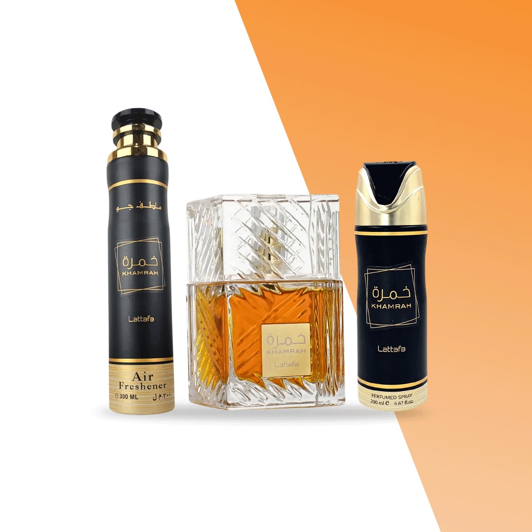Lattafa Khamrah 3-Piece Perfume Set – Fragrance Collection