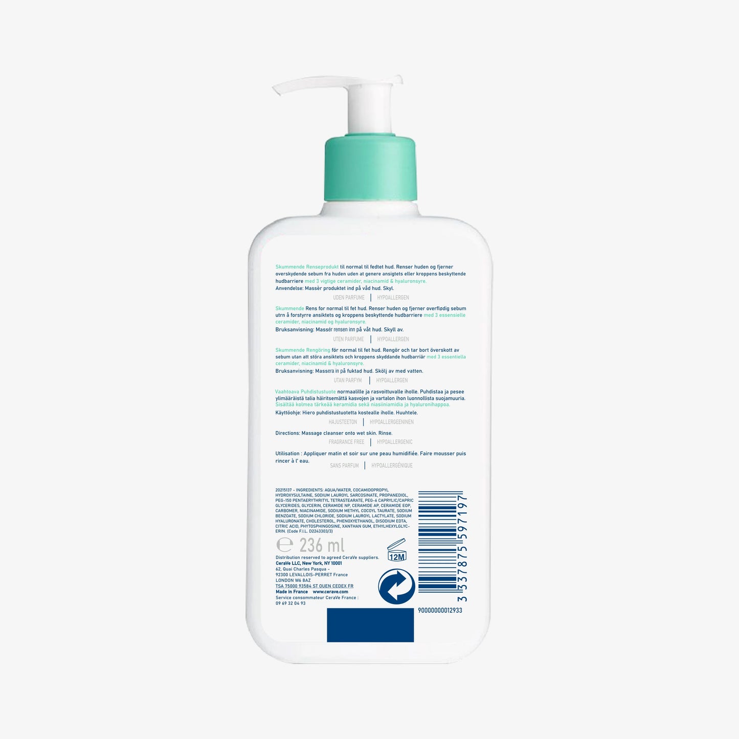 CeraVe Foaming Facial Cleanser 100% original (236ml)